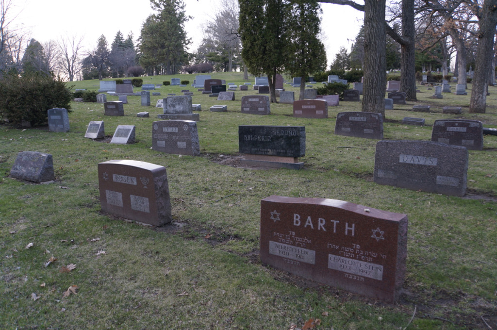 The layout of gravesites in Forest Hill.  Photo by William Cronon.