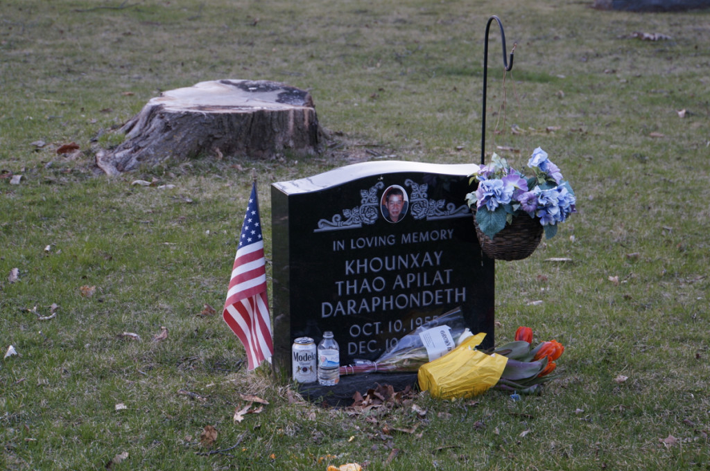 A graveside with several decoration violations.  Photo by William Cronon.
