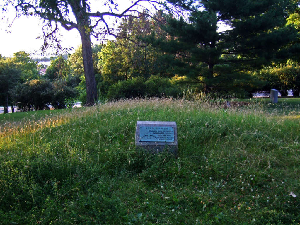 Mound marker at Observatory Hill on the University of Wisconsin campus.
