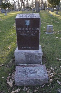Charles Korn Grave with "America Over the Top" Symbol