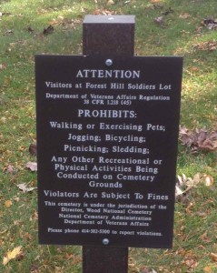 Sign Prohibiting Recreational Activities