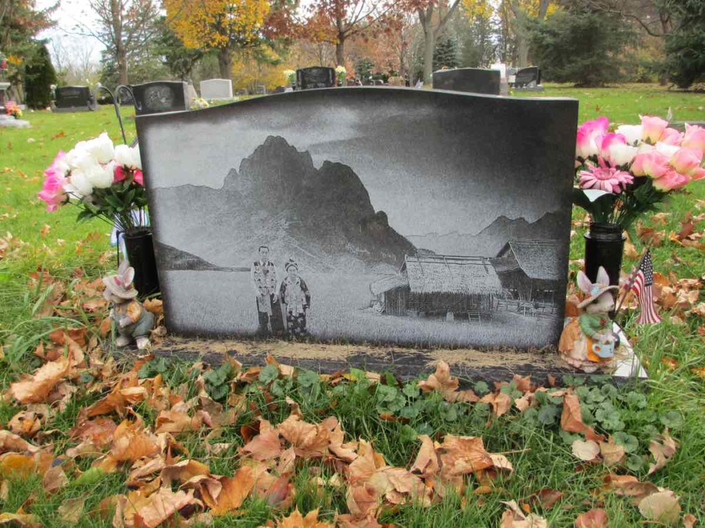 Landscape Scene on Back Side of Cher Ge Xiong & Xo Vang Grave