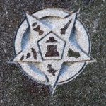 This symbol is the logo for The Order of the Eastern Star (the female counterpart to Freemasons). Each of the five points in the star represents a different biblical heroine.